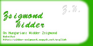 zsigmond widder business card